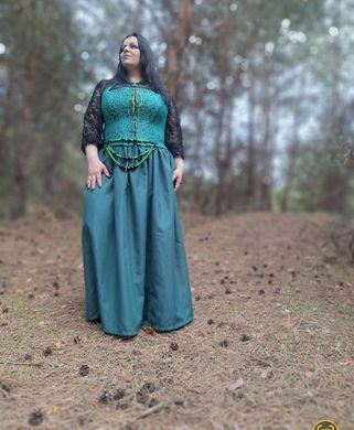 зелена сукня з корсетом